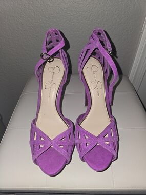 Jessica Simpson Purple Strappy High Heel Sandals (NWOB)